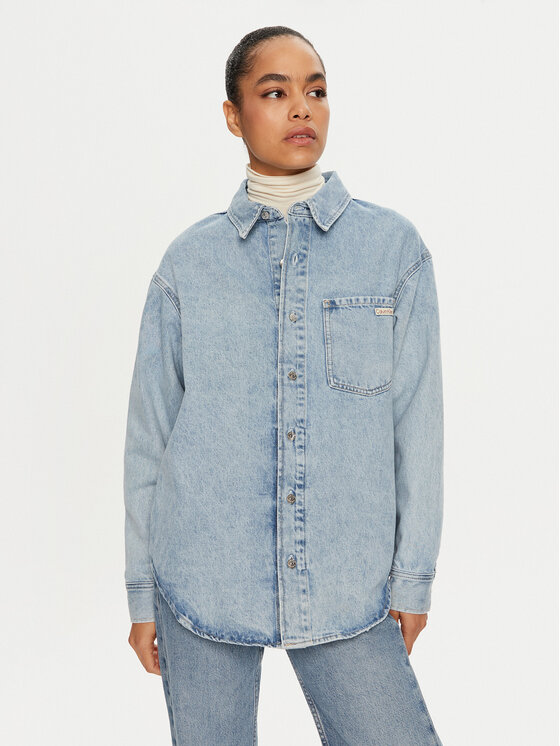 Calvin Klein Jeans Calvin Klein Jeans džínová košile J20J224049 Modrá Relaxed Fit