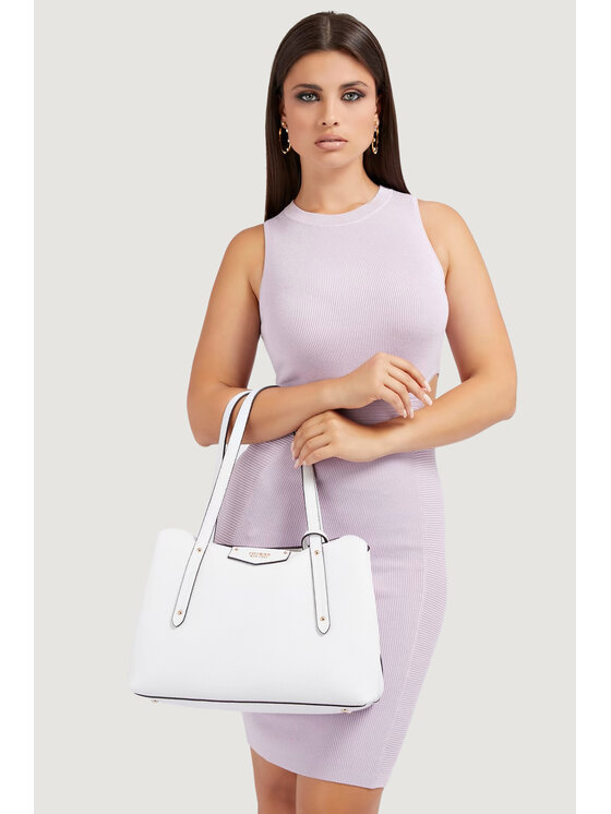 Guess Guess Borsa ECO BRENTON GIRLFRIEND SATCHEL Bianco