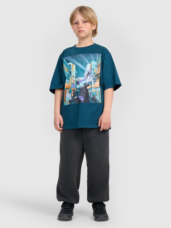 4F 4F T-Shirt 4FJRAW25TTSHM3061-46S Zielony Oversize