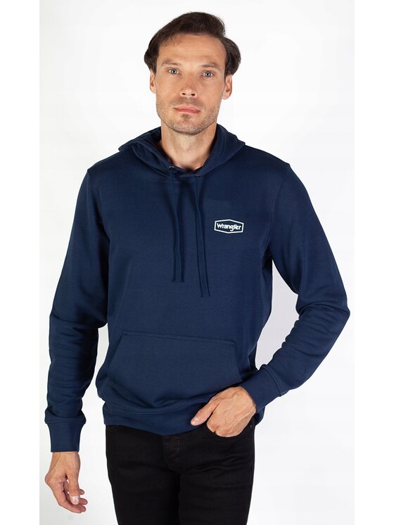 Wrangler Wrangler Bluza Hoodie Niebieski Hoodie Fit