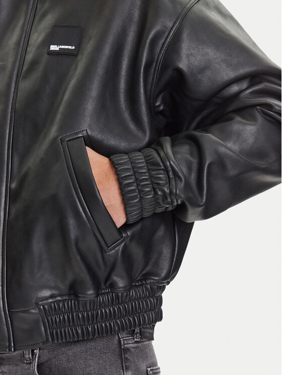 Karl Lagerfeld Jeans Karl Lagerfeld Jeans Jacke aus Kunstleder A3M15035 Schwarz Regular Fit