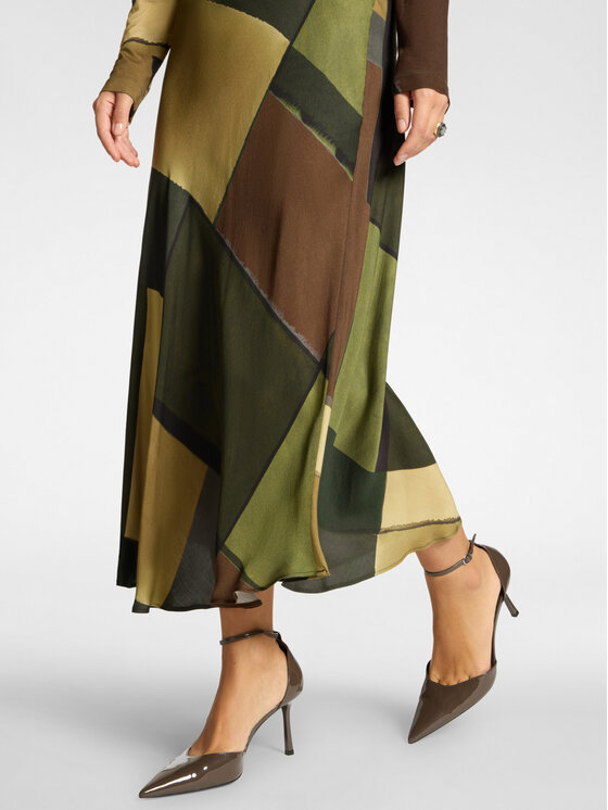 Elena Mirò Elena Mirò Spódnica maxi 1010P000109N041 Zielony Flared Fit