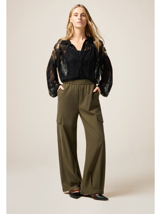 Oltre Oltre Pantaloni di tessuto P037J002516N035 Verde Boy Fit