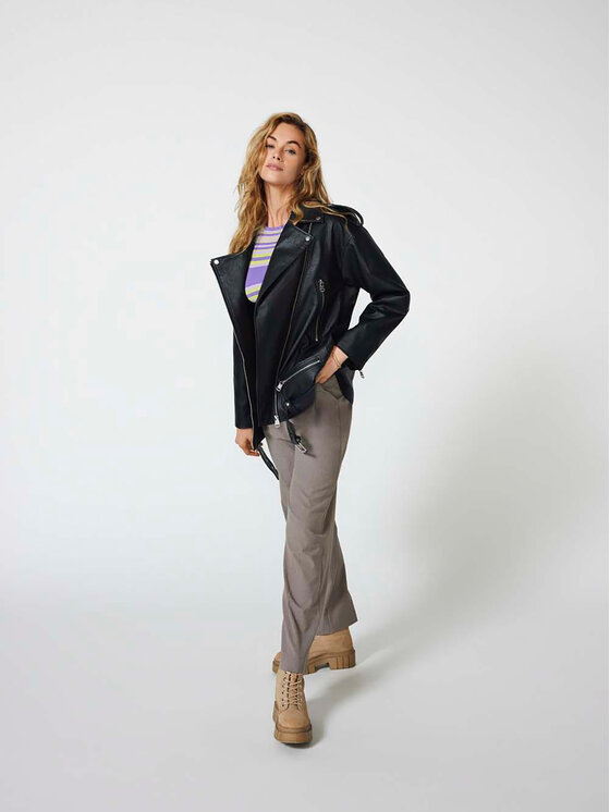 ONLY Bunda z imitácie kože Vera 15293015 Čierna Regular Fit