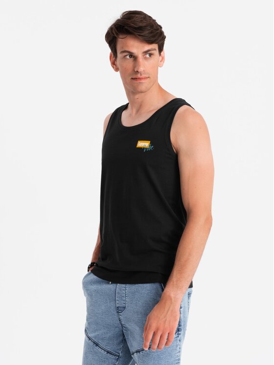 Ombre Ombre Tank top OM-TSTT-0191 Černá Regular Fit
