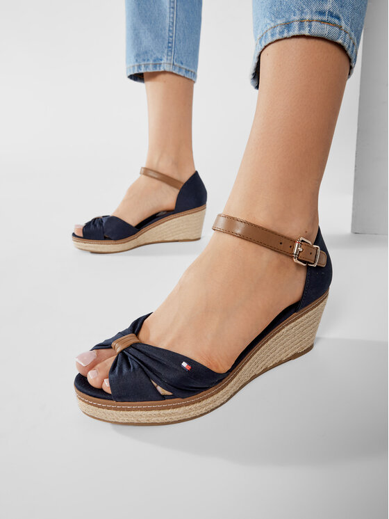 Tommy Hilfiger Tommy Hilfiger Espadryle Iconic Elba Sandal FW0FW00906 Granatowy