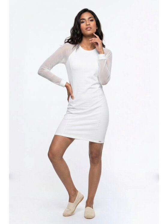 FIGL FIGL Každodenné šaty M1354 Krémová Straight Fit