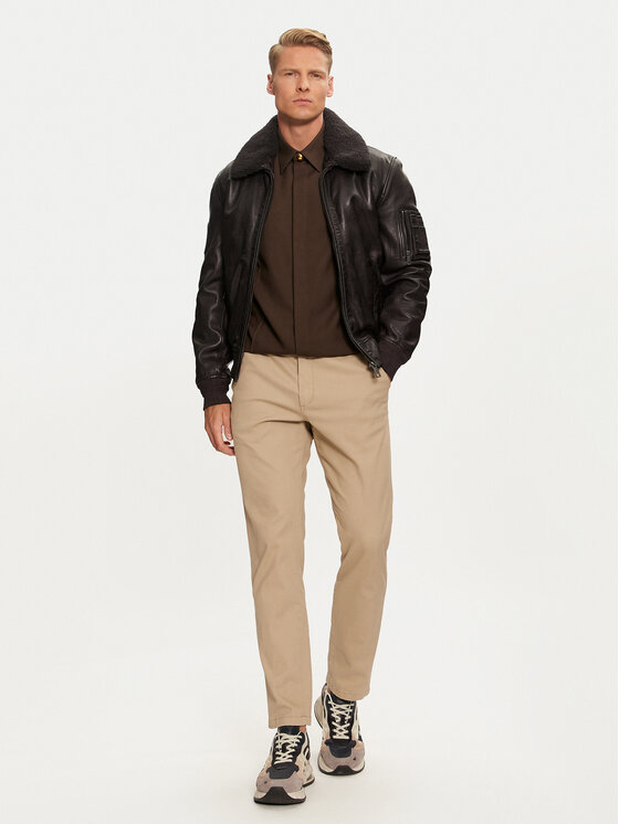 Milestone Milestone Μπουφάν δερμάτινο MS Tom 43104121070 Καφέ Regular Fit