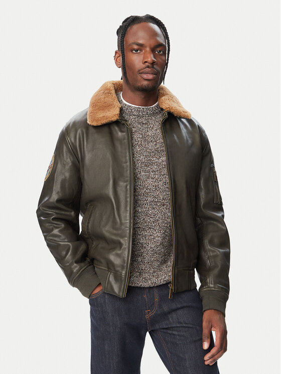 Milestone Milestone Кожено яке MS Tom 631089 21070-1 Тъмнокафяв Regular Fit