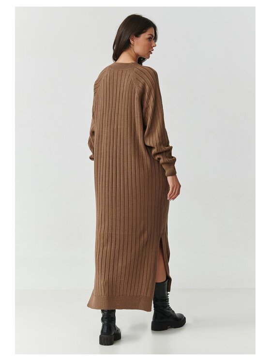 Makadamia Makadamia Sweter S161 Brązowy A-Line Fit