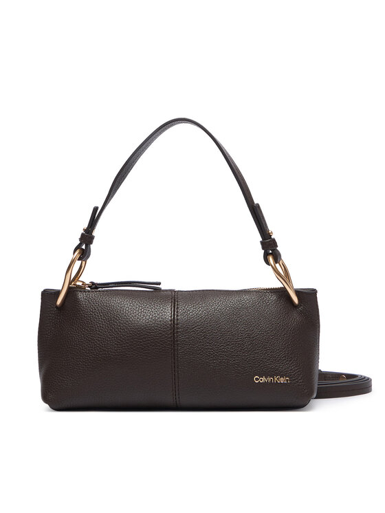 Calvin Klein Torebka Slouchy Leather Small Conv Bag LV04F3659G Brązowy