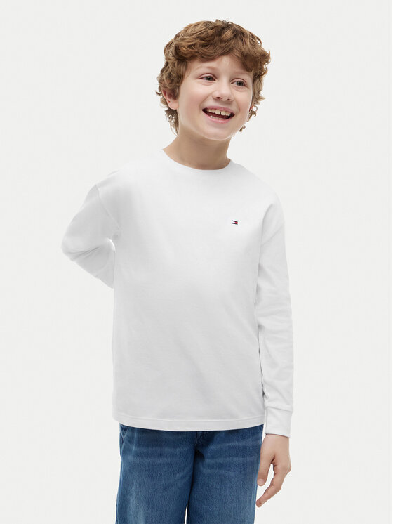 Tommy Hilfiger Bluză Essential KB0KB09846 Alb Regular Fit