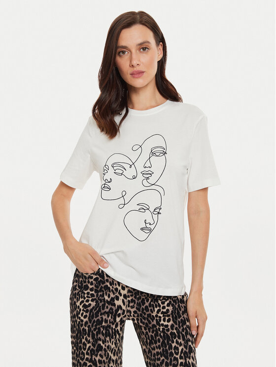Vila T-shirt Sybil 14097370 Bianco Regular Fit, taglia : L