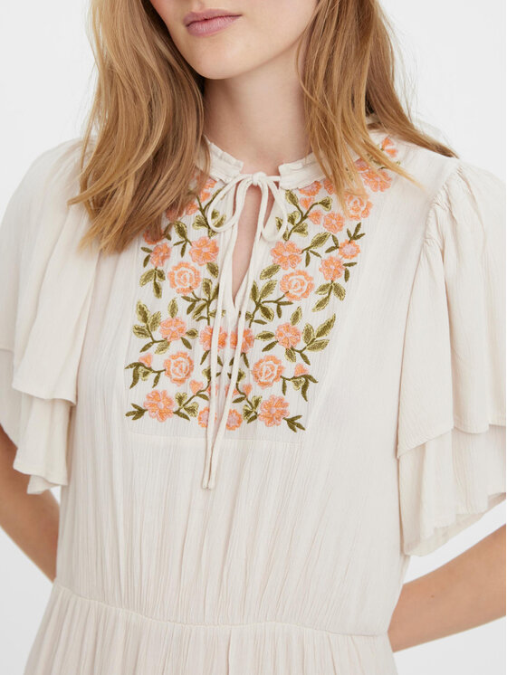 Vero Moda Vero Moda Vasaras kleita Gina 10277291 Écru Regular Fit