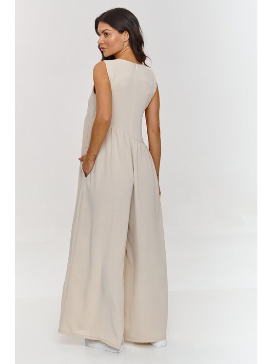 Makadamia Makadamia Kombinezon m887 Beżowy Loose Fit
