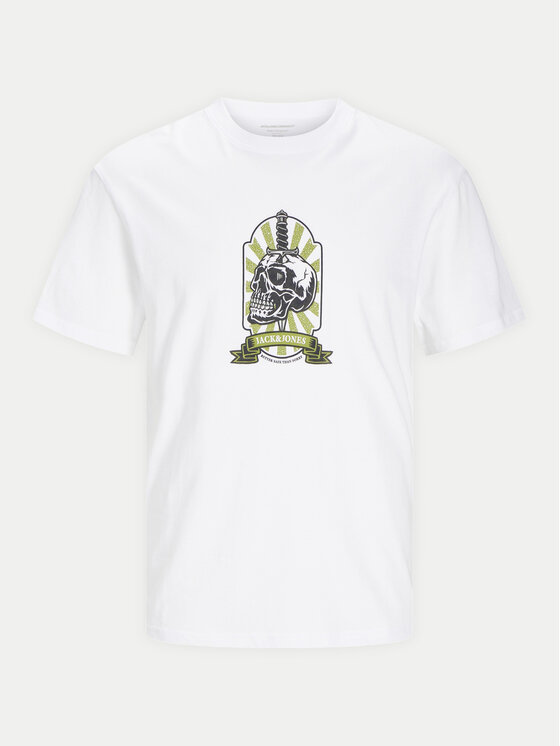 Jack & Jones Jack & Jones T-Shirt Seven Skull 12262491 Biały Regular Fit