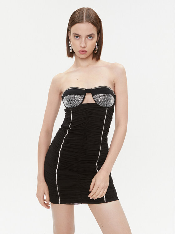 Patrizia Pepe Patrizia Pepe Koktejlové šaty 2A2637/J153-K103 Černá Slim Fit