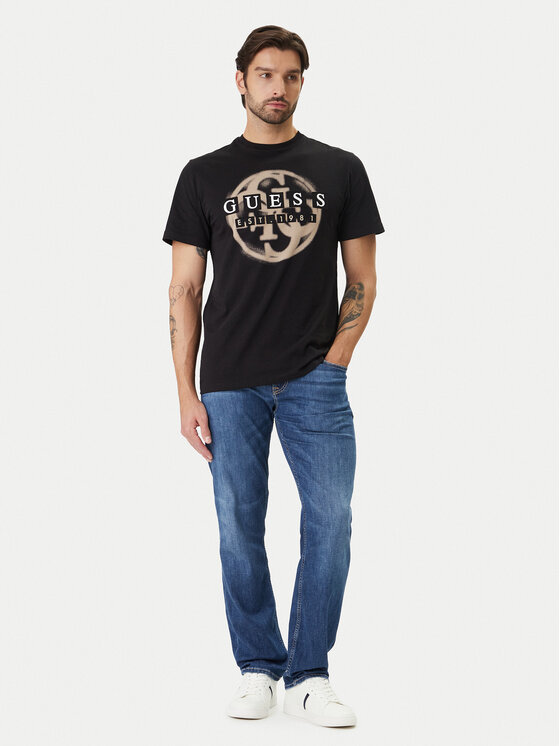 Guess Guess Jeansy M6GAN2 D0755 Niebieski Slim Fit