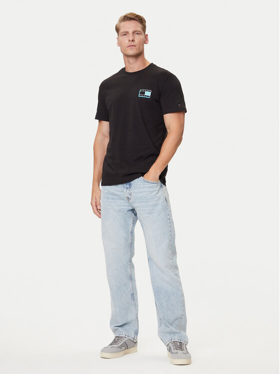 Tommy Jeans Tommy Jeans T-krekls Pop Color Flag DM0DM21577 Melns Regular Fit