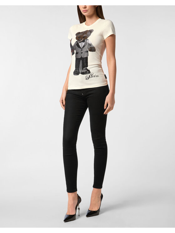 PHILIPP PLEIN PHILIPP PLEIN T-Shirt 27357 Biały Skin Tight Fit