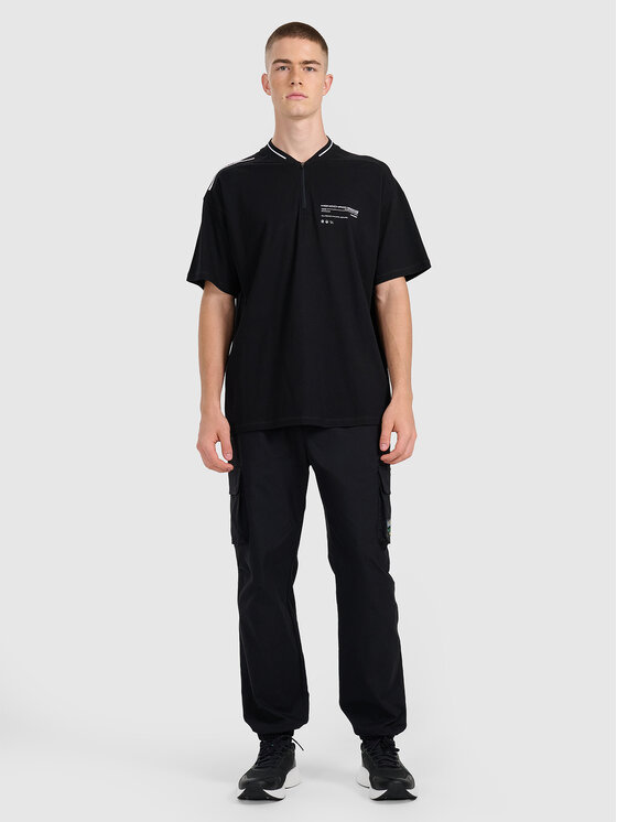 4F 4F Polo DUO DYNAMICS Czarny Oversize