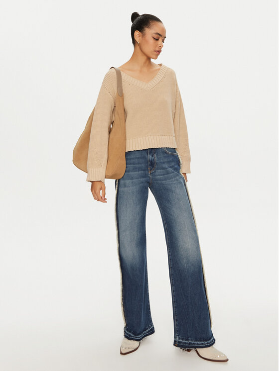 PINKO PINKO Sweter Spiga 102803 A1KP Beżowy Regular Fit