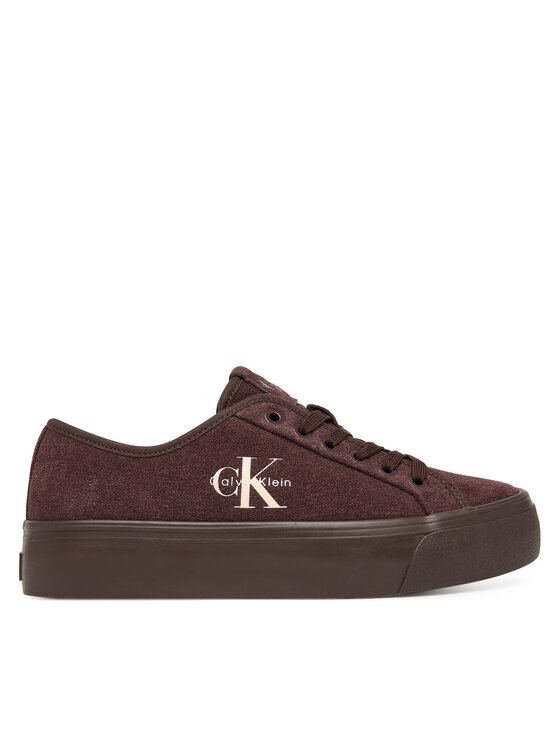 Calvin Klein Teniși Vulc Flatf Laceup Suede HW0HW03088 Vișiniu