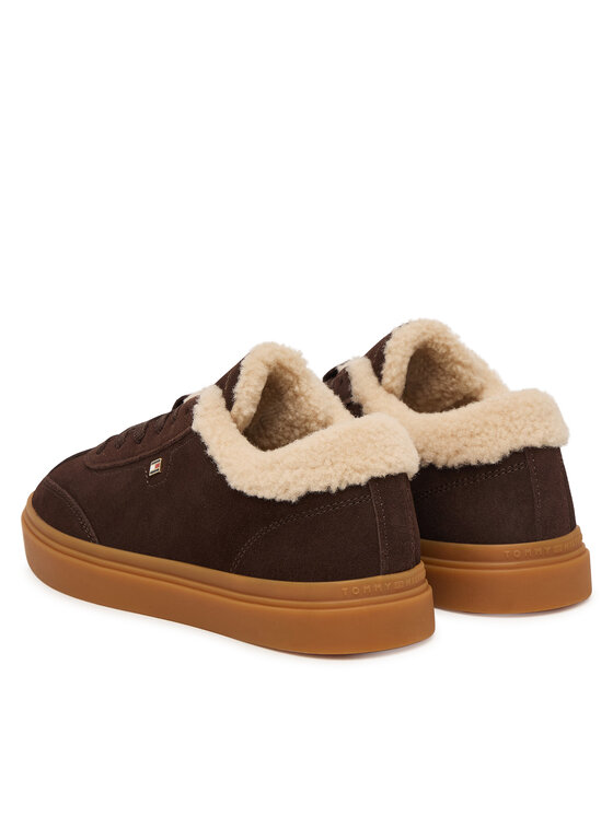 Tommy Hilfiger Tommy Hilfiger Sneakersy Th Chic Cupsole Wl FW0FW09597 Brązowy ciemny