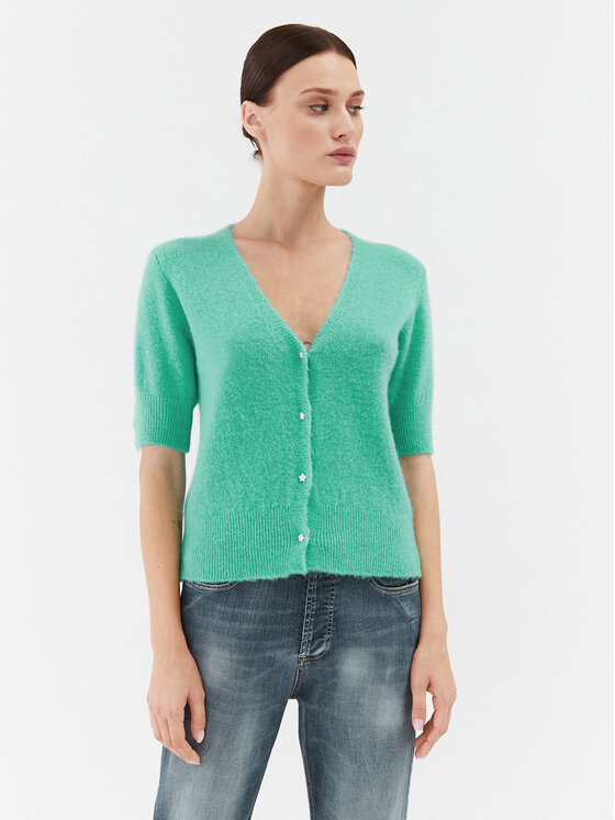 Please Please Kardigán M734723332 Zöld Regular Fit
