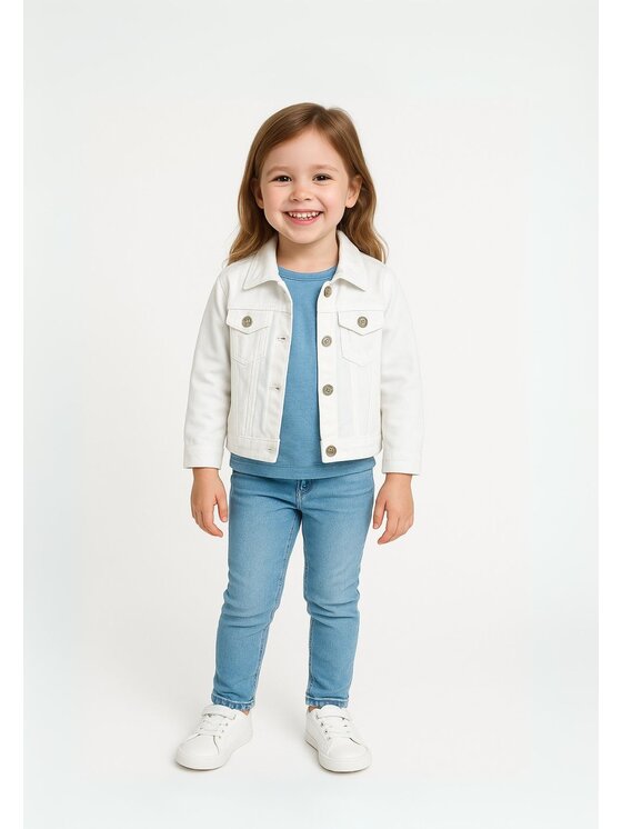 MINOTI MINOTI Kurtka jeansowa 14jacket 3 Biały Regular Fit