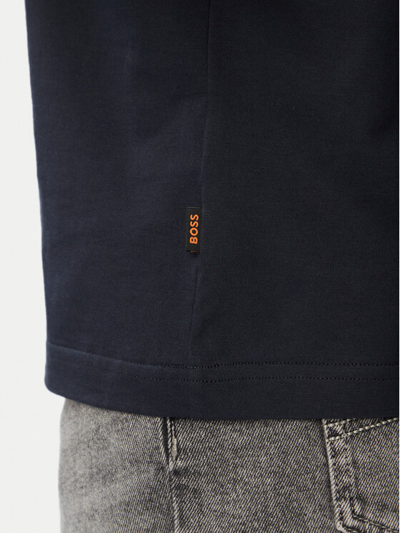BOSS BOSS Marškinėliai Logo Tape 50566606 Tamsiai mėlyna Regular Fit