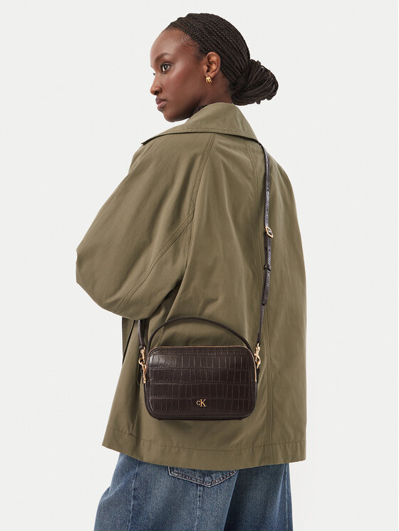 Calvin Klein Calvin Klein Torebka Ck Croc Camera Bag LV04F3905G Brązowy ciemny
