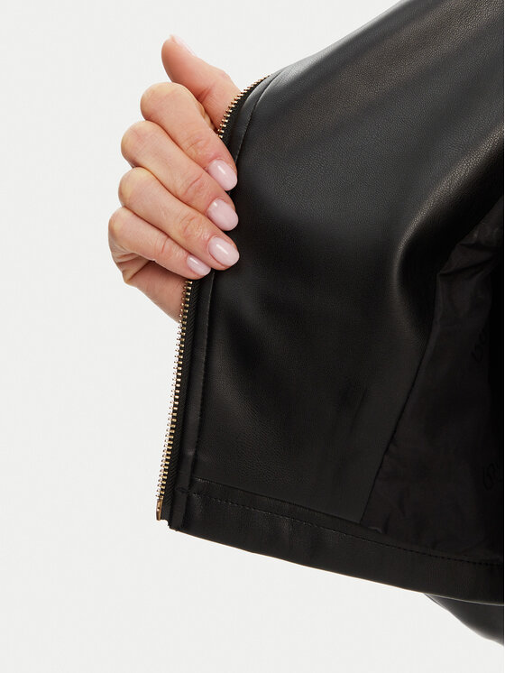 Rinascimento Rinascimento Яке от имитация на кожа CFC0119617003 Черен Regular Fit