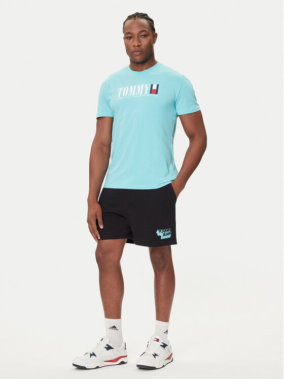 Tommy Jeans Tommy Jeans Sportske kratke hlače Stack Logo DM0DM21803 Crna Relaxed Fit
