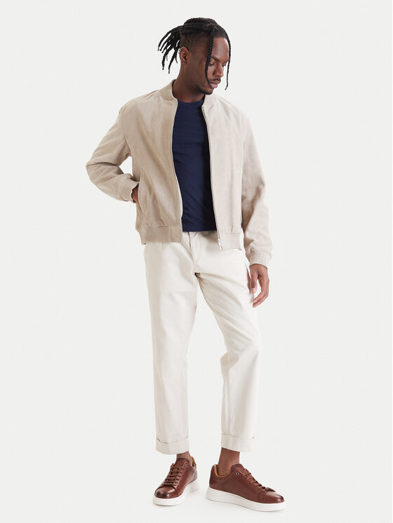 BOSS BOSS Giacca di pelle H-Muller 50543213 Beige Regular Fit