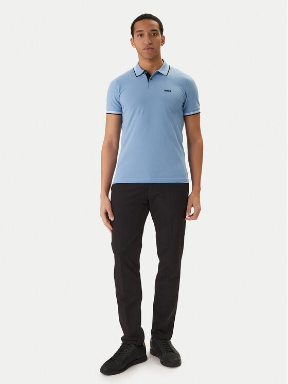 BOSS BOSS Tricou polo Paul 50506193 Albastru celest Slim Fit