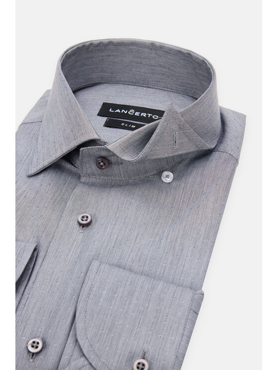 Lancerto Lancerto Koszula Buena KO051223000006 Szary Slim Fit