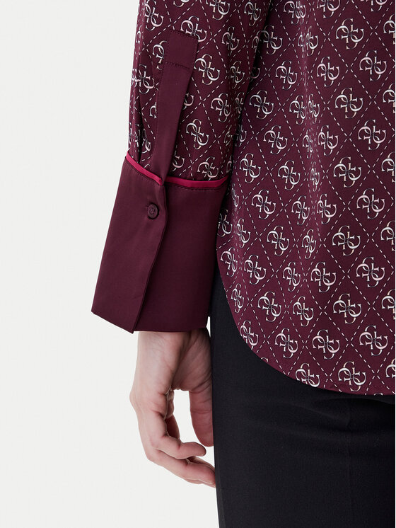 Guess Guess Koszula W4YH47 WF1T2 Bordowy Regular Fit
