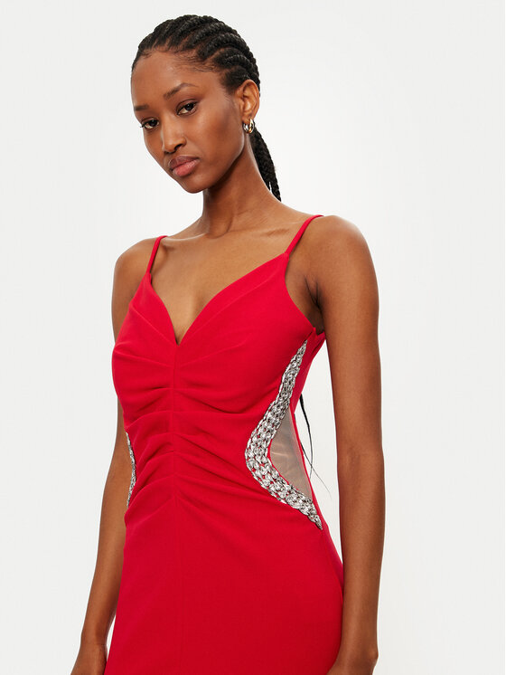 Rinascimento Rinascimento Abendkleid CFC0121948003 Rot Slim Fit