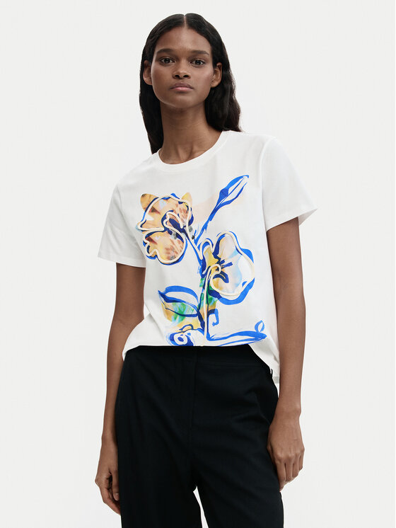 Desigual Desigual T-Shirt Zurich 26SWTK38 Bílá Regular Fit