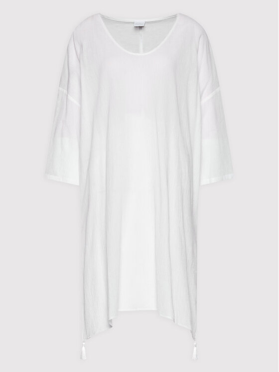 Max Mara Beachwear Max Mara Beachwear Poletna obleka Paglie 32210328 Bela Oversize