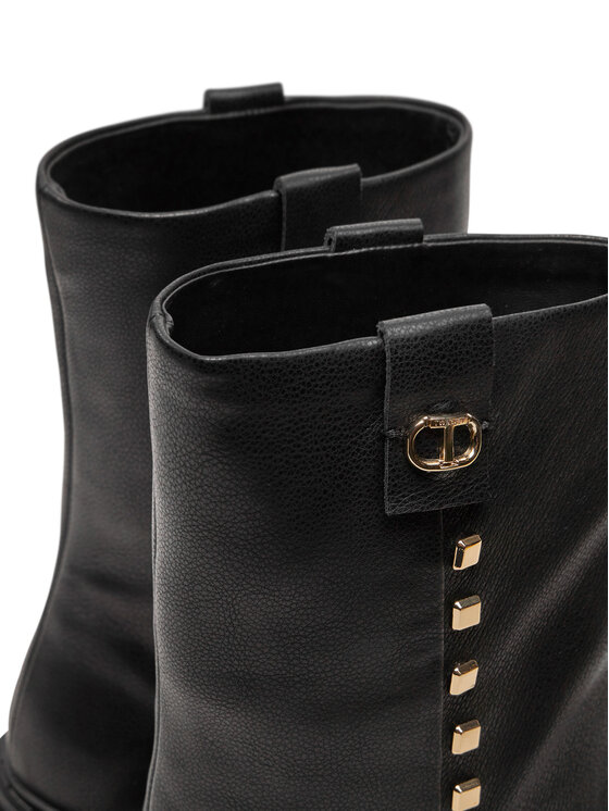 TWINSET TWINSET Μποτάκια Biker 242TCP074 Μαύρο