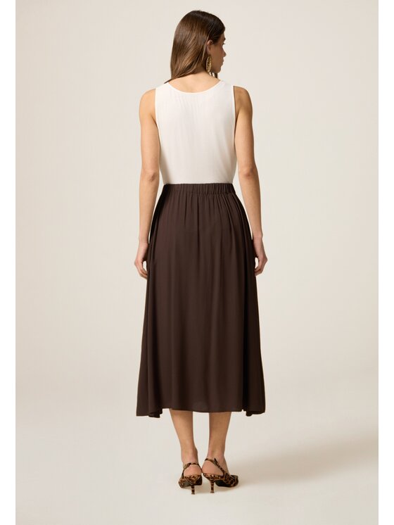 Oltre Oltre Spódnica midi 1156J000274N022 Brązowy A-Line Fit