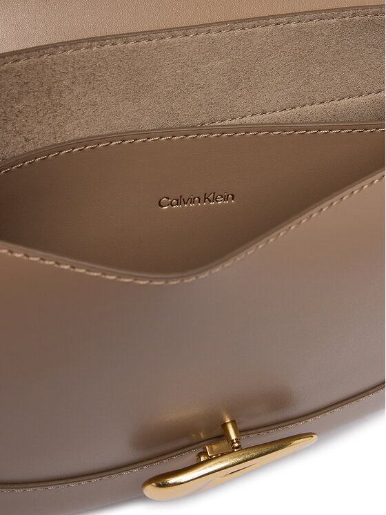 Calvin Klein Calvin Klein Torebka Hardware Flap Meidum Crossbody LV04F3401G Beżowy