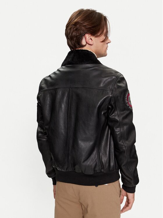 Aeronautica Militare Aeronautica Militare Giacca di pelle 232PN936PL199 Nero Regular Fit