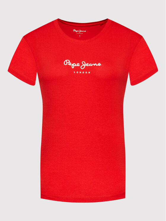Pepe Jeans Pepe Jeans T-Shirt New Virginia PL505202 Červená Slim Fit