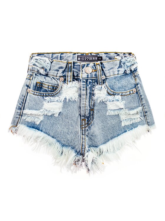 MissDenim MissDenim Szorty jeansowe Midi Waist Niebieski Regular Fit