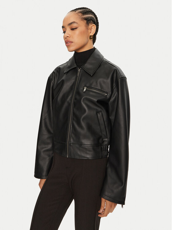 Veste en cuir promo clearance