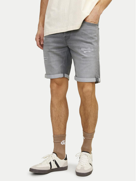 Jack&Jones Jack&Jones Džínsové šortky Rick Icon 12249212 Sivá Regular Fit
