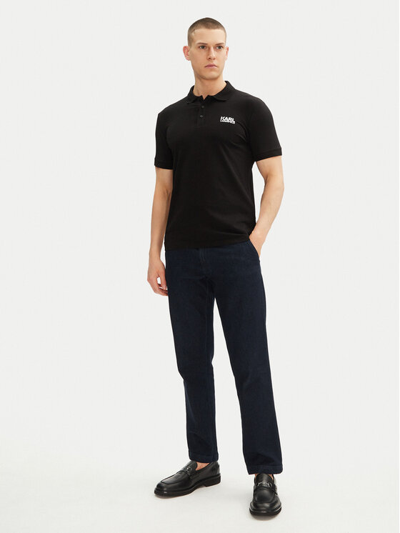KARL LAGERFELD KARL LAGERFELD Поло 745088 552235 Чорний Regular Fit